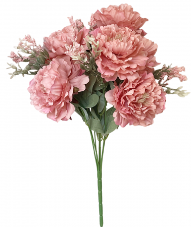 Bujori roz-somon artificiali CORINNE, 45cm [2]