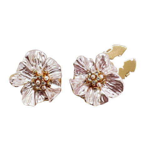 Butoni & Ace De Cravata - Butoni pentru camasa BLOOM - Floare cu perlute, Auriu