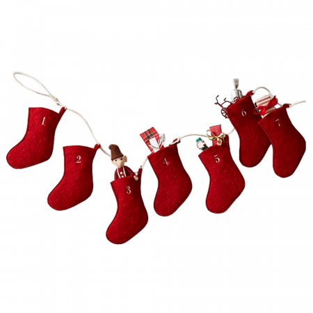 CRACIUN MAGIC - Calendar de advent XMAS STOCKING, 24 carlige