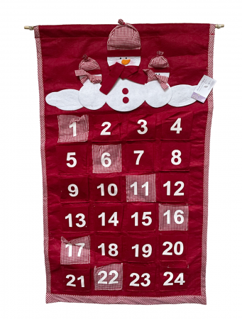 CRACIUN MAGIC - Calendar de advent SNOWIE, Rosu, 43x72cm