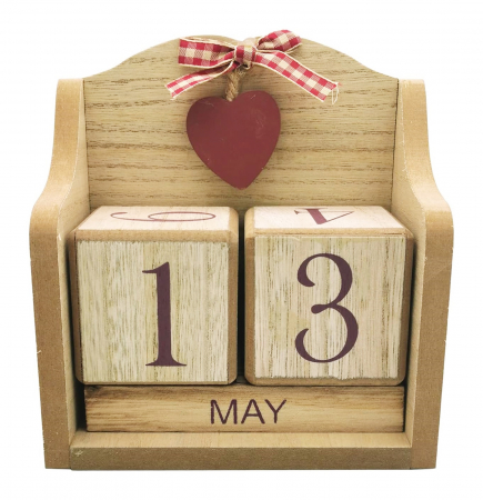 Obiecte Decorative - Calendar perpetuu de birou ANTIQUE, Natur, 14x15cm