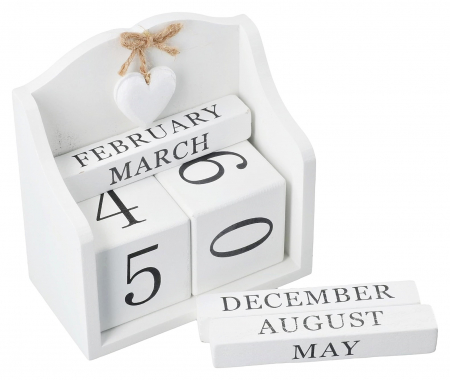 Calendar perpetuu de birou ANTIQUE, Alb, 14x15cm [1]