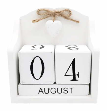 Agende & Articole De Birou - Calendar perpetuu de birou ANTIQUE, Alb, 14x15cm