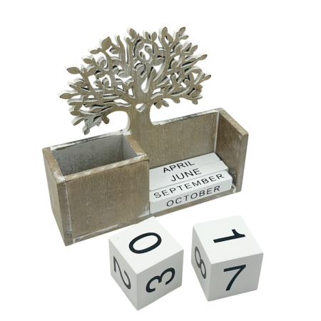 Calendar perpetuu cu suport de pixuri TREE OF LIFE, 15x15cm [1]