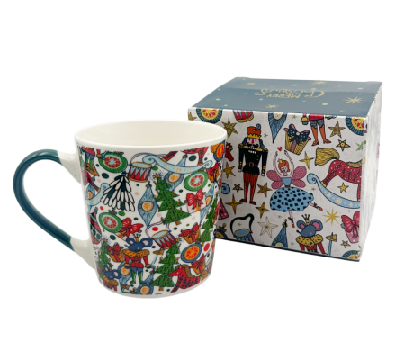 Cana ceramica alba SEASON cu ornamente festive [1]