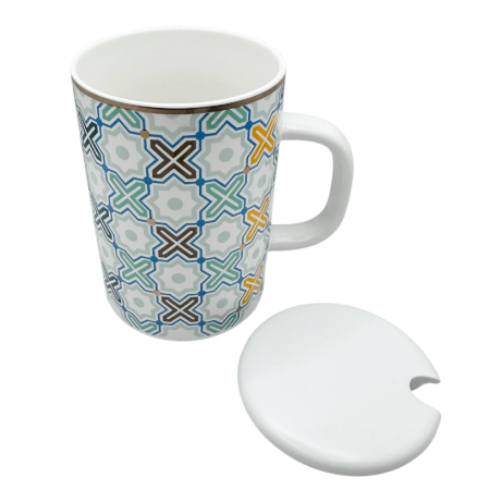 Servire Ceai & Cafea - Cană ceramică VIGO cu model geometric