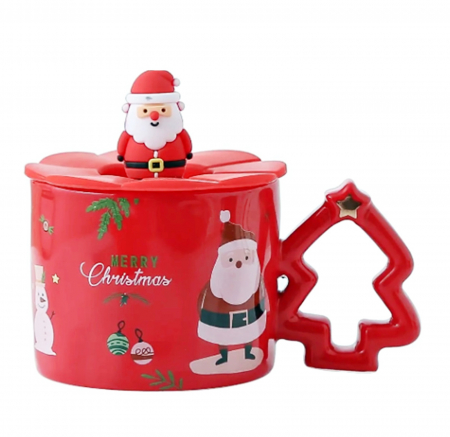 CANI & CESTI CRACIUN - Cana Craciun cu Mos Craciun si maner bradut JOY