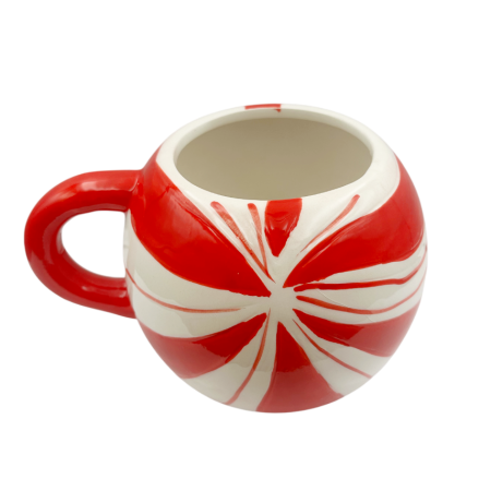 Cana rotundă roșu-alb – model bomboană de Crăciun SWEETY [1]