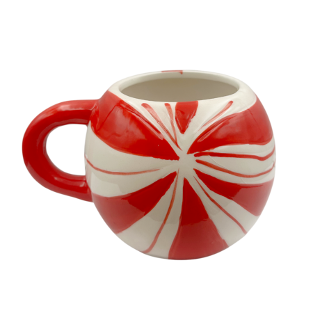 CANI & CESTI CRACIUN - Cana rotundă roșu-alb – model bomboană de Crăciun SWEETY
