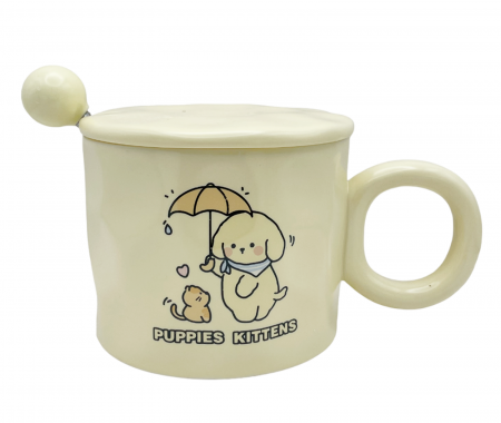 BUCATARIE - Cana cu Catel si pisicuta PUPPIES FLOWERS