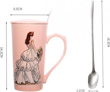Cana cu capac DESTINY, Roz, 350ml [3]