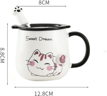 Cana cu capac, PISICA SHAUN, Albastru, 420ml [3]