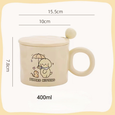 Cana cu Catel si pisicuta PUPPIES FLOWERS [1]