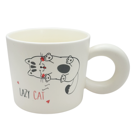Cana cu Pisica LAZY CAT - Set cu capac si lingurita [2]