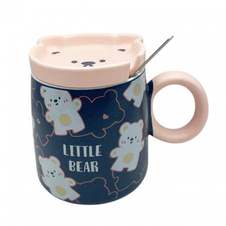 Cani Ceramica - Cana cu ursuleti TEDDY BEAR, Bleumarin, 380ml