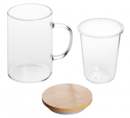 Cana de sticla borosilicata INGMAR, Cu infuzor si capac [3]