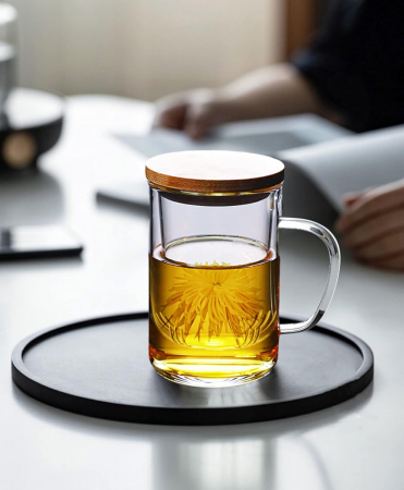Cana de sticla borosilicata INGMAR, Cu infuzor si capac [2]