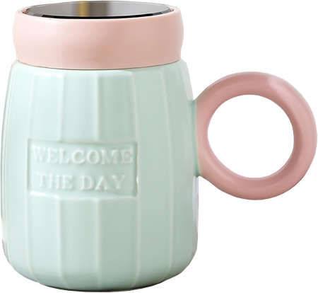 Cani Ceramica - Cana de voiaj WELCOME, Verde, 480ml