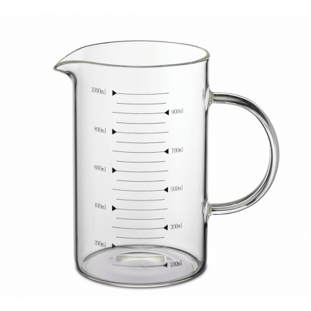 Pahare si Accesorii Bar - Cana gradata din sticla borosilicata MAJA, 1000ml