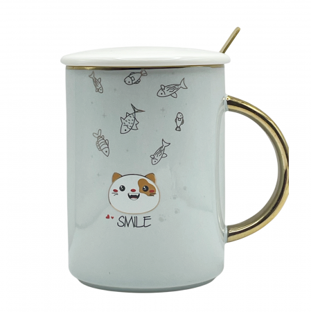 Cani Ceramica - Cana Pisica IZZY cu capac, 325ml