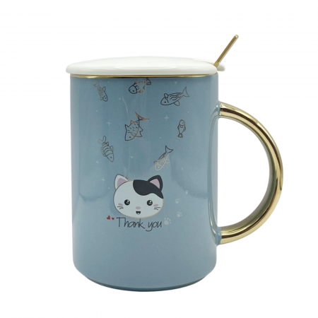 Cani Ceramica - Cana Pisica IZZY cu capac, 325ml