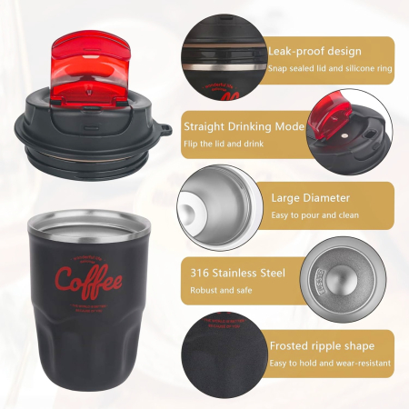Cana termos neagra din inox 360ml, cu afisaj de temperatura [5]