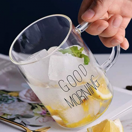 Cana sticla borosilicata GOOD MORNING, 450ml [4]