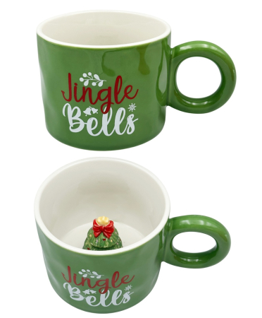 Cana Verde de Craciun JINGLE BELLS cu Brad în Interior [2]