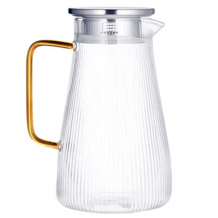 Carafa sticla borosilicata JONAS, Capac cu filtru, 1500 ml