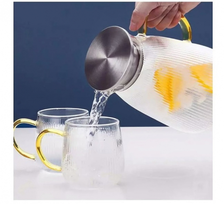 Carafa sticla borosilicata JONAS, Capac cu filtru, 1500 ml [1]