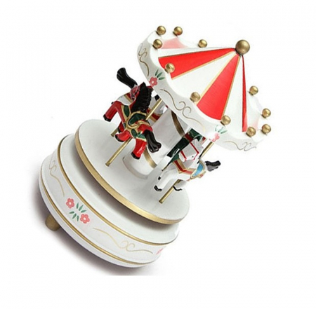 Carusel muzical rotativ HORSES, Alb/ Rosu [1]