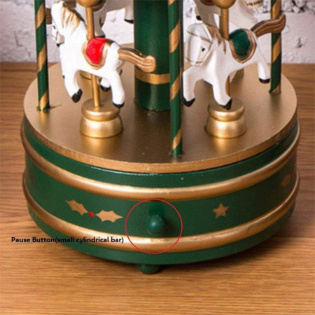 Carusel muzical MERRY GO ROUND, Verde/ Auriu, 13x25cm [3]