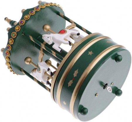 Carusel muzical MERRY GO ROUND, Verde/ Auriu, 13x25cm [1]