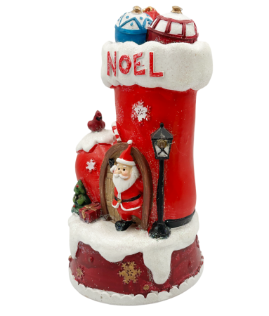 Decorațiune Crăciun cu LED și muzică – Cizmulița lui Moș Crăciun NOEL [1]