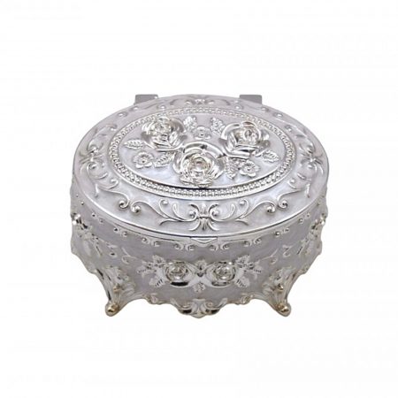 Obiecte Argintate - Caseta bijuterii sidefata BRIANNA, 9x6cm, Argintiu