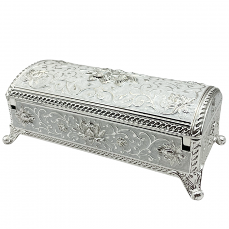 Obiecte Argintate - Caseta bijuterii ROYAL, 18x8x6cm, Argintiu