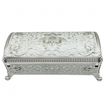 Caseta bijuterii ROYAL, 18x8x6cm, Argintiu [3]