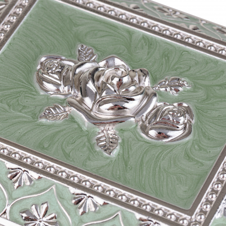 Caseta bijuterii sidefata SARAH, Verde/ Argintiu, 12x10x6cm [2]