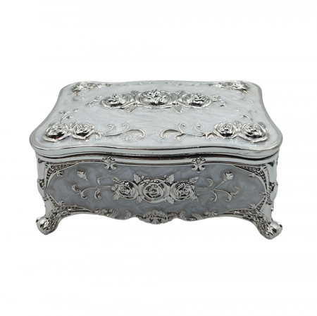 Obiecte Argintate - Caseta bijuterii sidefata SOPHIE, 11x7x5cm, Argintiu