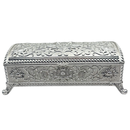 Caseta bijuterii IMPERIAL - cutie argintata vintage [1]