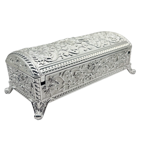 CASA & DECOR - Caseta bijuterii IMPERIAL - cutie argintata vintage