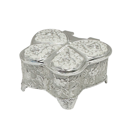 CASA & DECOR - Caseta bijuterii BUTTERFLY - cutie argintata fluture vintage