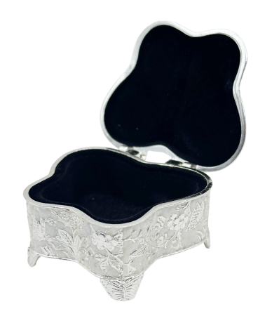 Caseta bijuterii BUTTERFLY - cutie argintata fluture vintage [1]