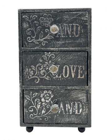 Cutii & Cosuri Depozitare - Cutie cu 3 sertare din lemn JANE, 11x6x19cm