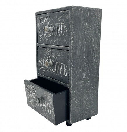 Cutie cu 3 sertare din lemn JANE, 11x6x19cm [2]