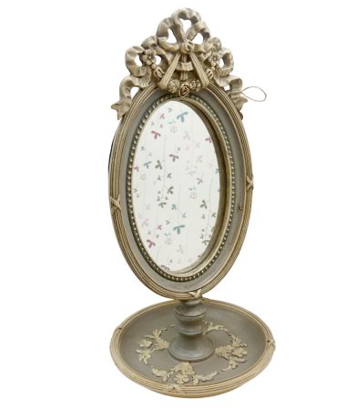 Oglinda cu suport bijuterii VINTAGE SOPHIE, Gri antichizat [1]