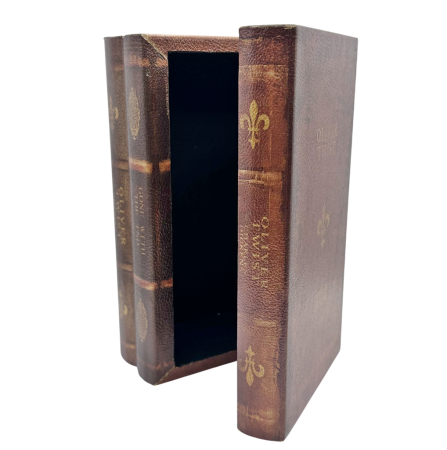 Caseta decorativa tip carte VINTAGE LIBRARY - 20x11x8 cm – Maro antichizat [3]