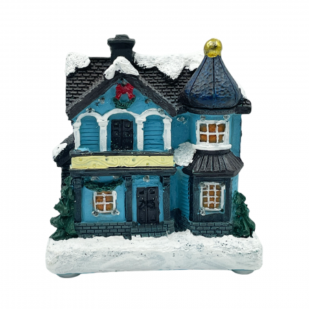 DECORATIUNI LUMINOASE - Casuta Craciun cu led-uri VILLAGE, 9x10cm