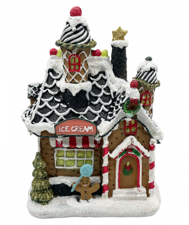 SWEET WONDERLAND - Casuta Craciun cu lumina LED ICE CREAM, 12x18cm