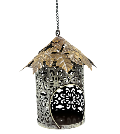 Obiecte Decorative - Casuta decorativa - Suport candela LEAF, 12x22cm, Metal